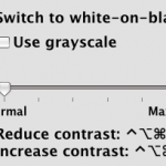 The Display sub-tab of the Mac OS X Universal Access System Preferences Tab
