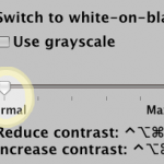 The Display tab of Mac OS X's Universal Access dialog