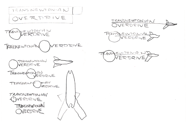 Sketches for the Transnewtonian Overdrive logo