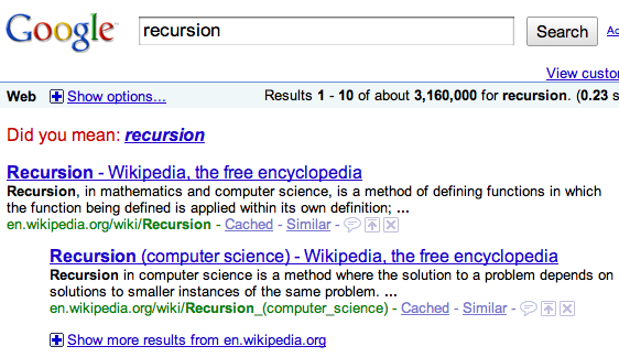 recursion did you mean recursion